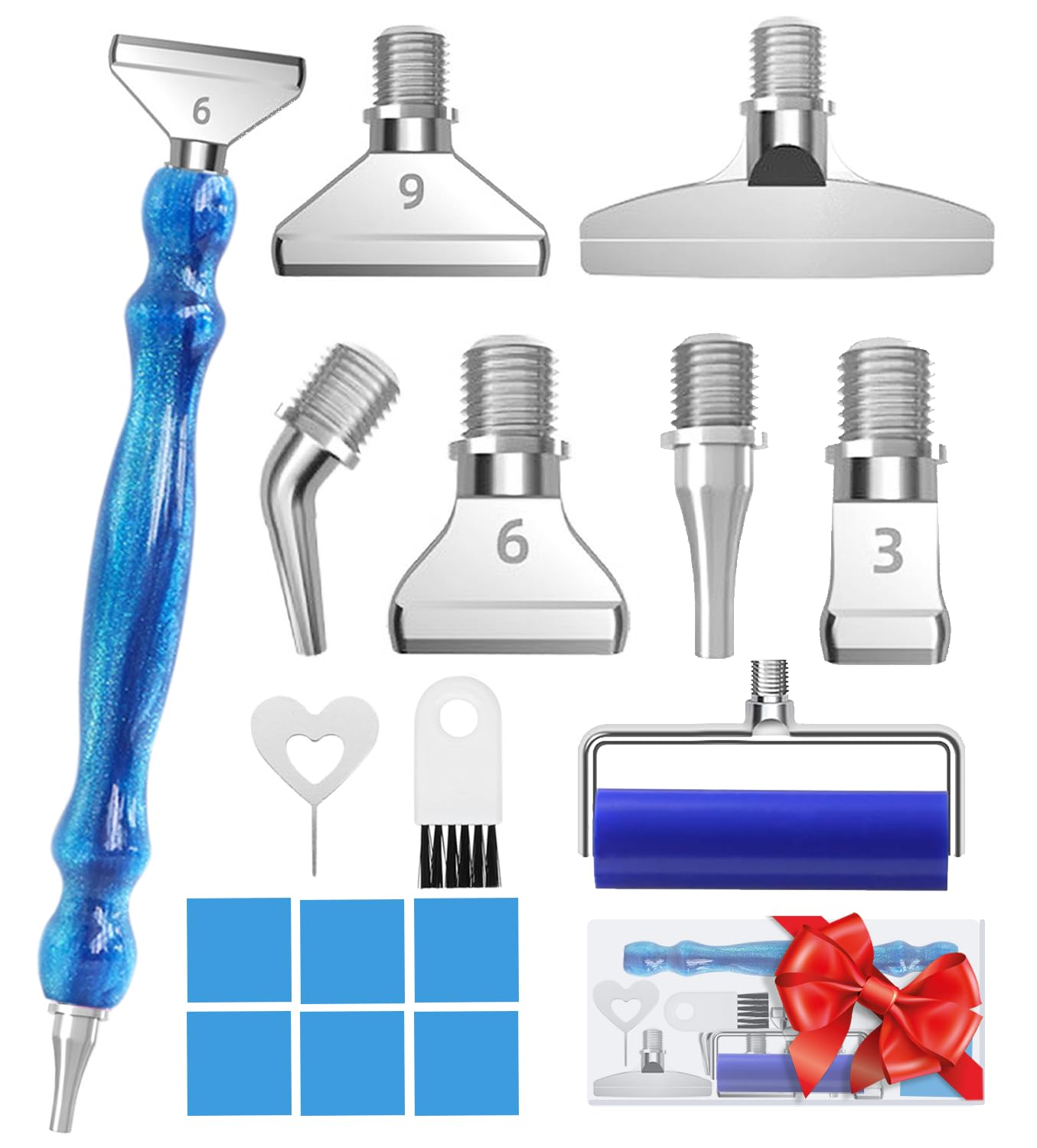 Kit de pintura de diamante Hailivike: herramientas con rodillo de arte y bolígrafo roscado 8