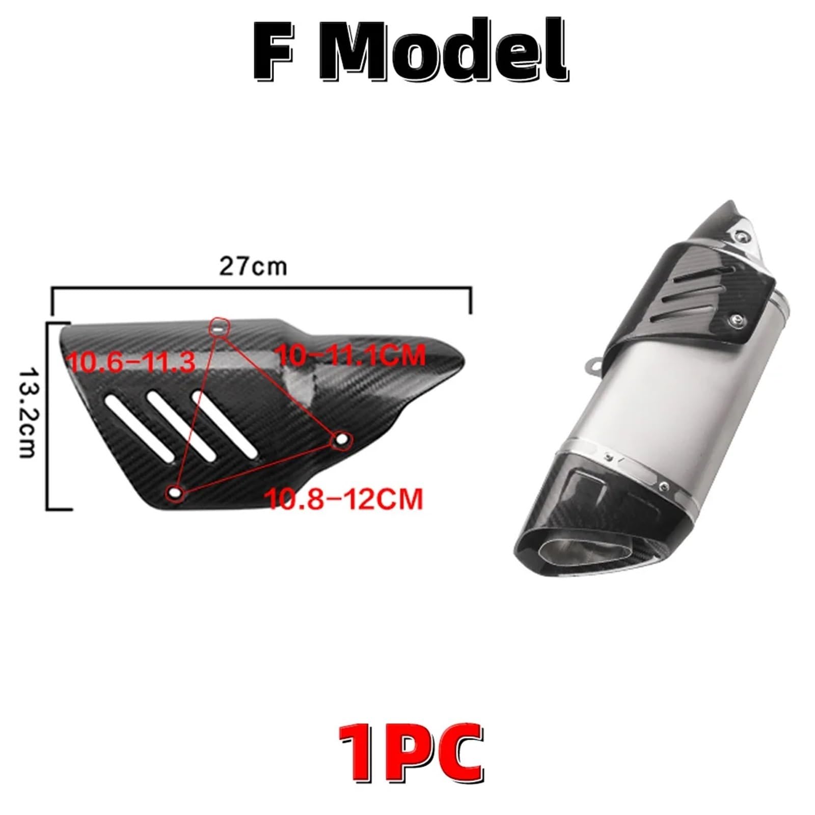 Cubierta del tubo de escape de la motocicleta cubierta de protección térmica silenciador Protector del tubo de conexión Protector Anti-escaldado Cubre escape moto(F Model)