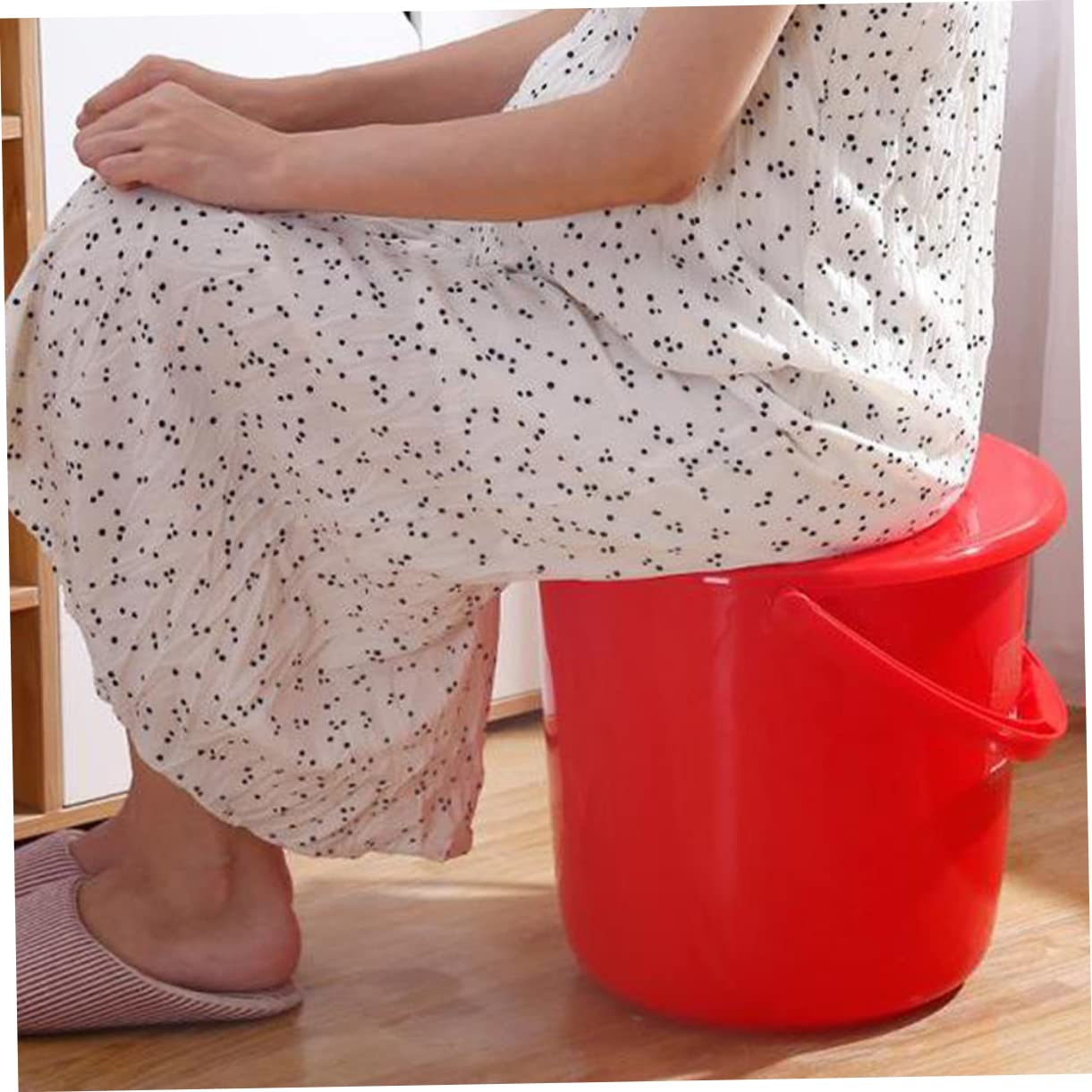 COLLBATH Przenośny Nocnik Dla Dorosłych Pokrywą Wygodny Pojemnik Mocz Stabilny Spittoon z Uchwytem Idealny Do Użytku Domu i Podróży Wykonany z Trwałego Plastiku