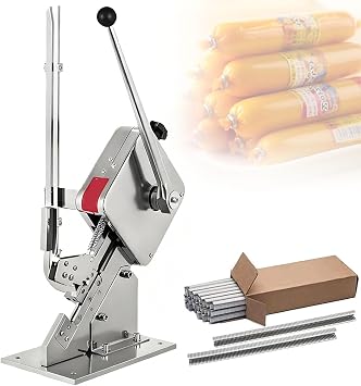 Manual U-Shape Sausage Clipper Clipping Machine, Stainless Steel Food Sealing Machine with 150-200pcs Clip Capacity, 700 Cycles/Hour Efficiency for Supermarkets Bakeries Meat Processing Machine+u508