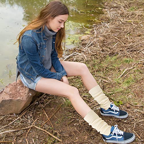 PHOGARY Knitted Yoga Socks Leg Warmers Women Warm Knit Crochet Boot Cuffs Boot Topper Socks for Yoga Dancing Exercising Gym4