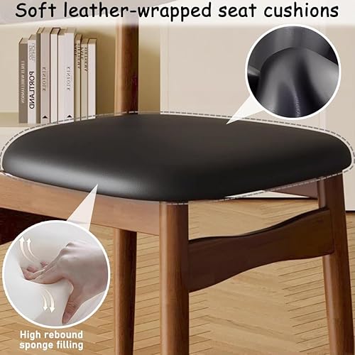 Miniatura 7 de YVYKFZD Sillas de comedor de madera maciza, juego de sillas de cocina sin brazos, silla de comedor con respaldo de ratán, silla lateral cómoda