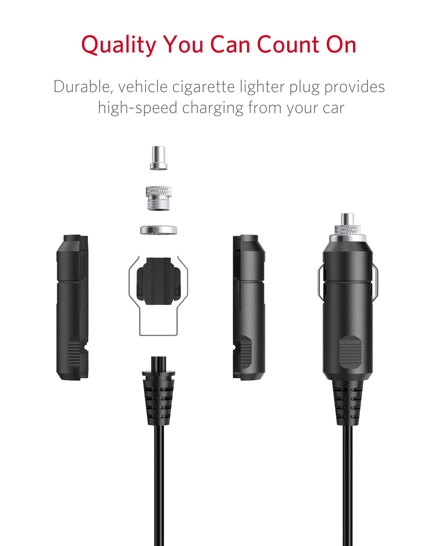 BESTEK Caricatore per Auto 12/24V 150W, 2 Prese Accendisigari & 2 Porte USB Caricabatteria da Auto per Pad Tablet Smartphone(Grigio)