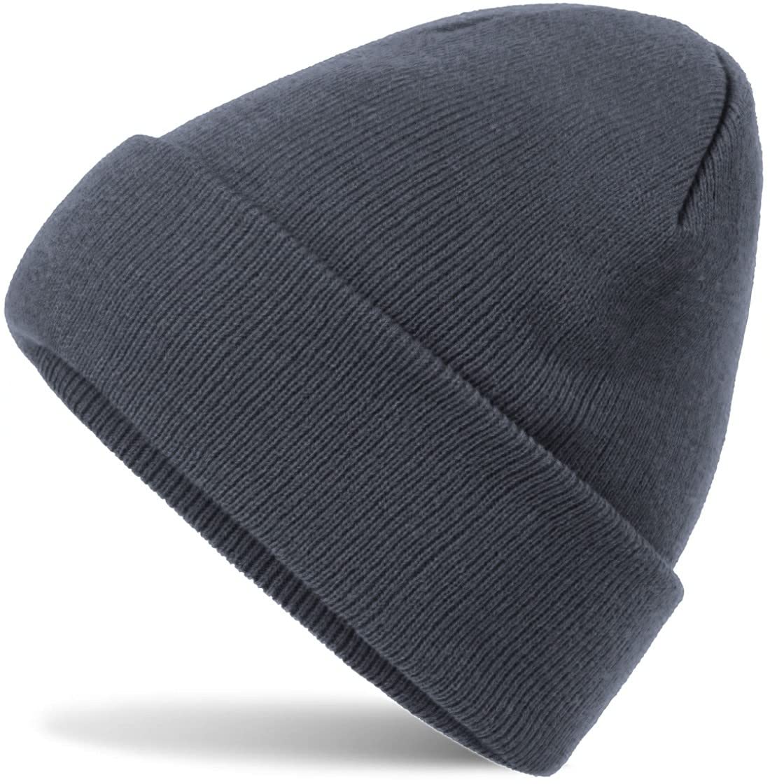 Hatsatar Men's Graphite Grey Hatstar Winter Hat, Wo's Beanie Hat, Fine Knit Beanie, For Wo, Unisex, Cuffed Hats, Soft And Warm, 30-36