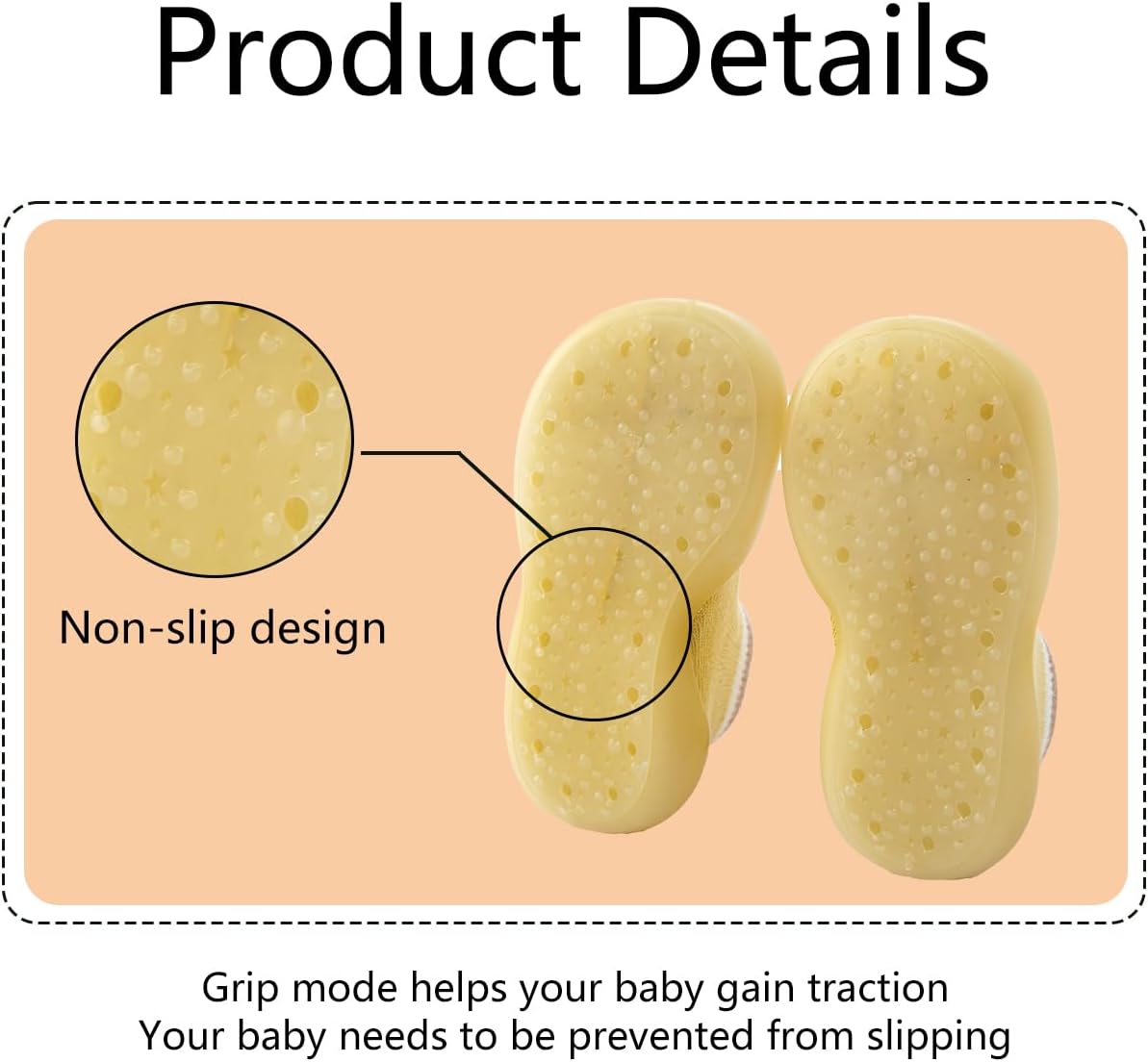Baby Sock Shoes Boys Girls First Walking Shoes Non Slip Lightweight Toddler Infant Indoor Outdoor