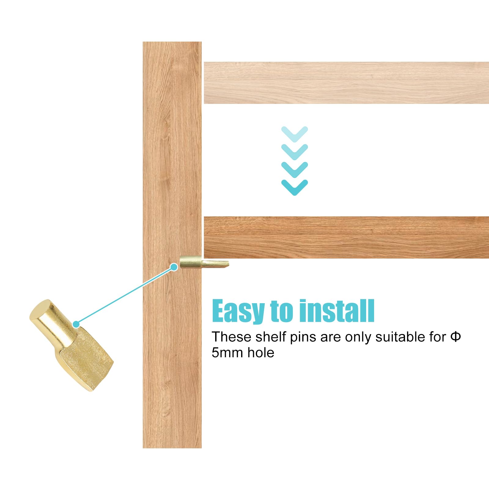 5mm Shelf Pegs & Pins, 80Pcs Cabinet Shelf Support Pins for Wood Shelving — Amazon image 3