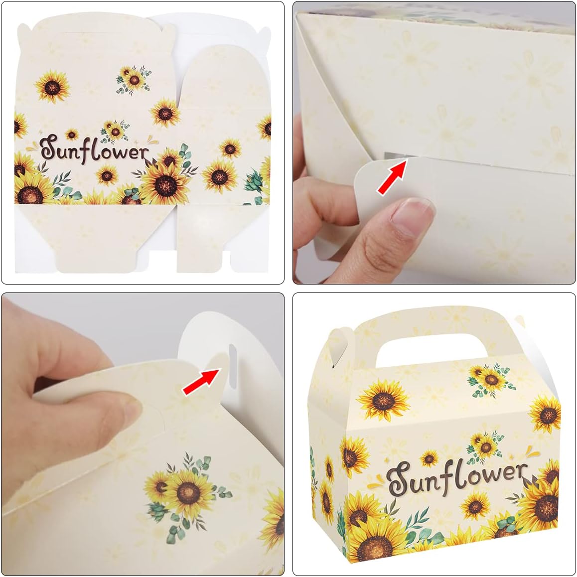 Cieovo 24 Pack Sunflower Party Favor Treat Boxes, Rustic Retro Sunflower Gift Boxes, 6.3 x 3.7 Inch, Perfect for Baby Shower, Wedding, Birthday - Image 3
