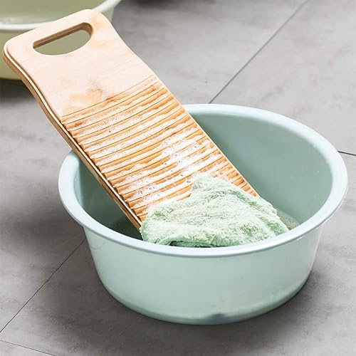 Miniatura 4 de Tabla de lavado de madera de madera Tabla de lavado de ropa práctica antideslizante Tabla de limpieza de ropa manual Herramienta de lavado para el