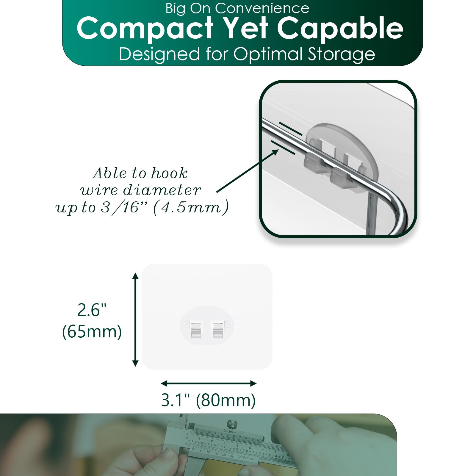 2PCS No Drill Shower Caddy Adhesive Hooks - Strong Sticker Hooks For Bathroom Organization