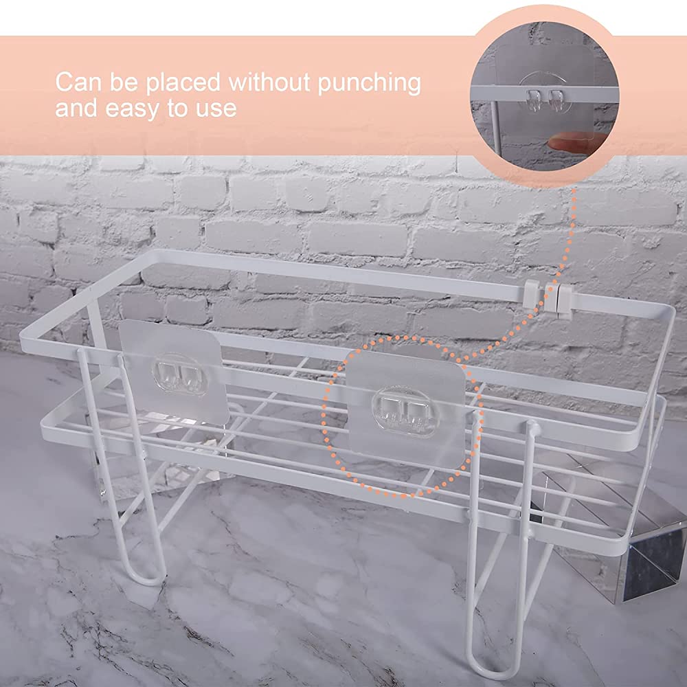 Estante para inodoro de cocina, baño, estante de pared, organizador de hierro para el hogar, sin perforación, estante de almacenamiento resistente sobre el inodoro
