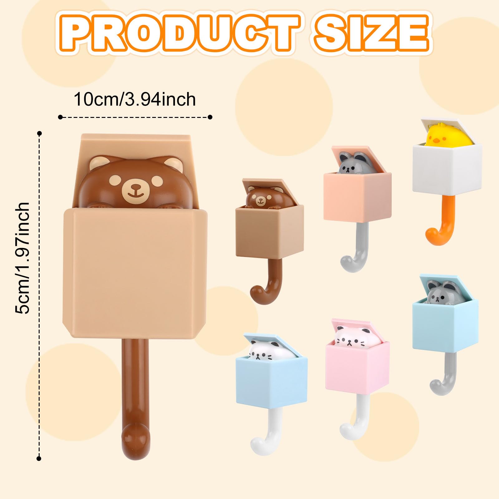 Ganci Adesivi A Forma Di Gatto - Set 6 Pezzi Per Appendere Asciugamani, Chiavi E Decorazione, Carico 1.5kg - Foto 3