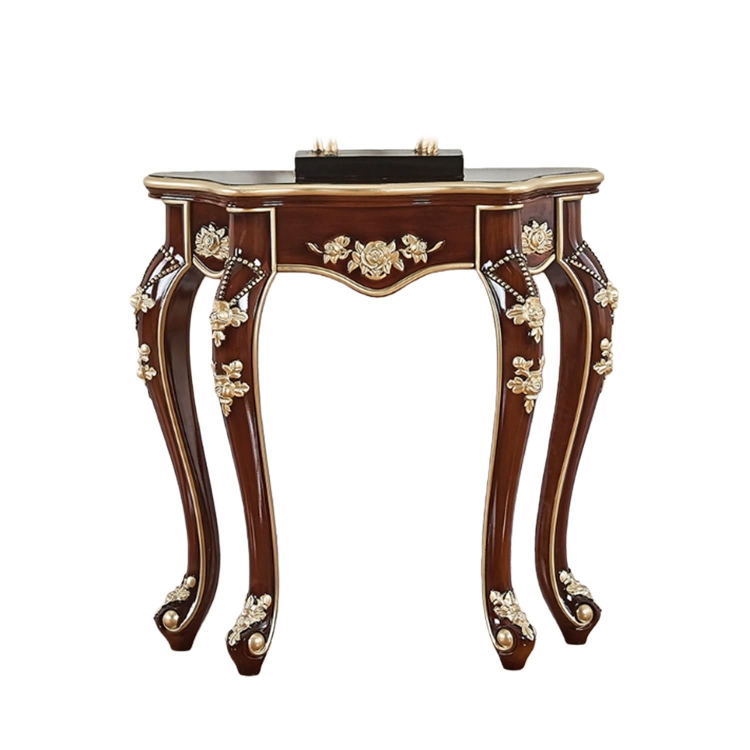 Vintage Console Table With Floral Carving, White Narrow Entryway With Legs For Living Room, Stable Sofa For Hallway, Bedroom(Red,58cm/22.8in)