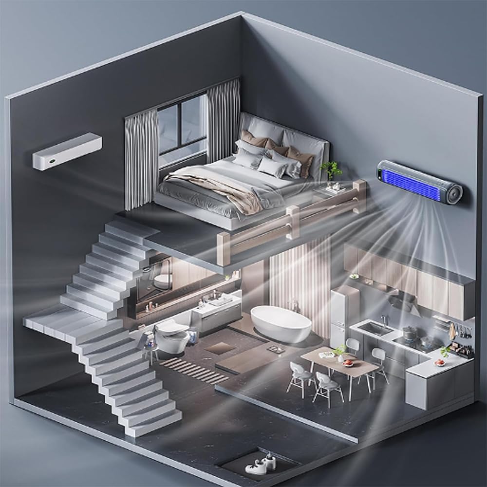 Libiyi Cooling Ace, Outfany Cooling Ace, ventilateur de refroidissement pour climatiseur portable avec 3 vitesses et écran tactile LED, bureau pour chambre/bureau/cuisine/salle de bain (Beige)