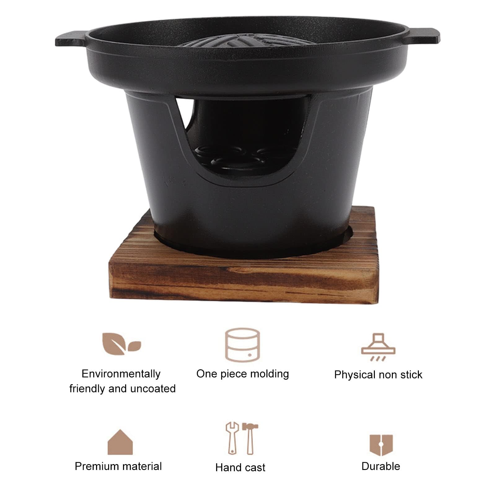 Mini Barbecue Portable, Grill de Table Japonais sans Fumée, Petit Grill Familial Coréen avec Surfaces de Cuisson Antiadhésives pour Barbecue de Camping en Plein Air (HN-BBQ18A)