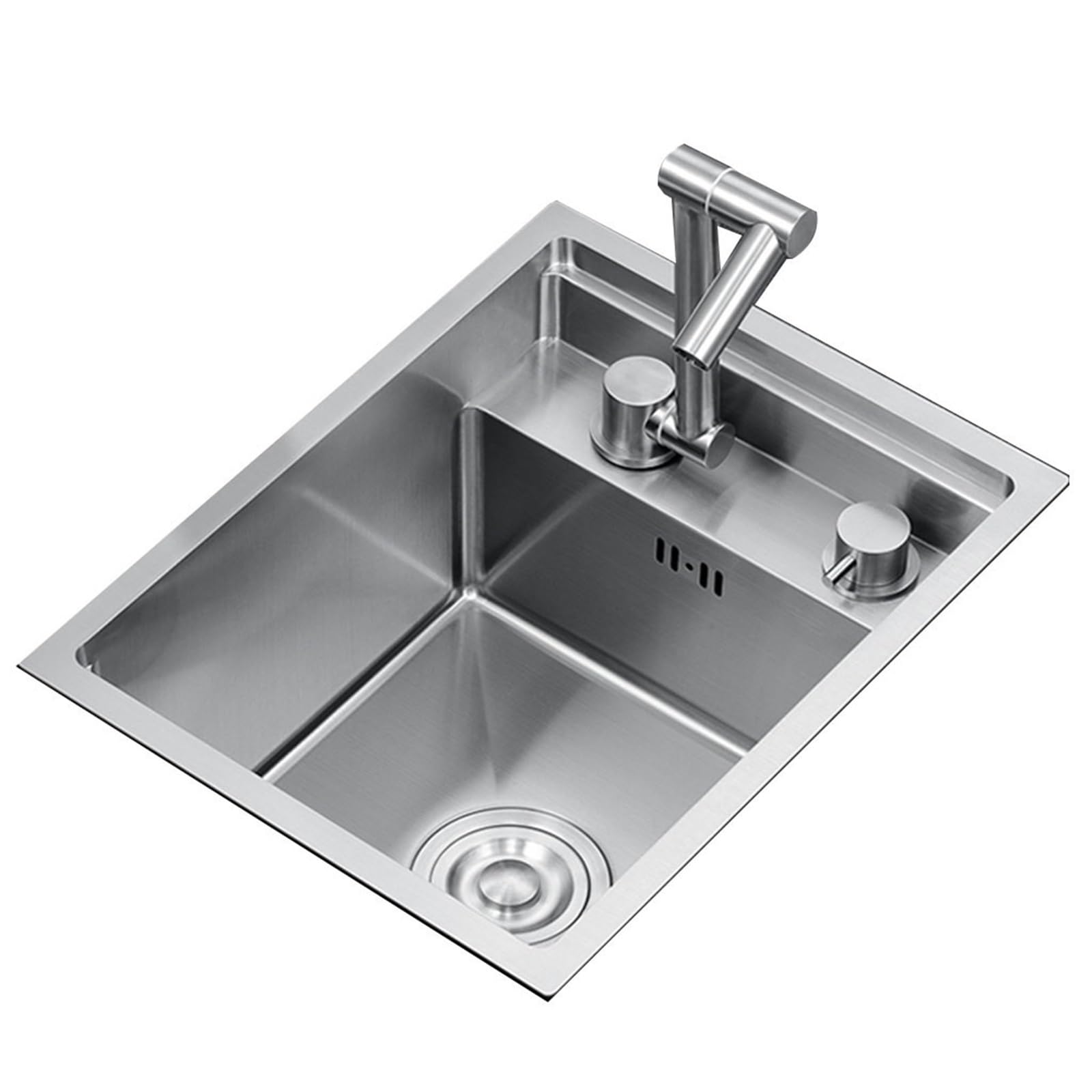 ZQFHSX Pantry Small Kitchen Sink –Stainless Steel Bar Invisible with Cover Plate | Hidden Mini Vegetable Washing Basin, Compact(Silver,35 * 45 21cm)