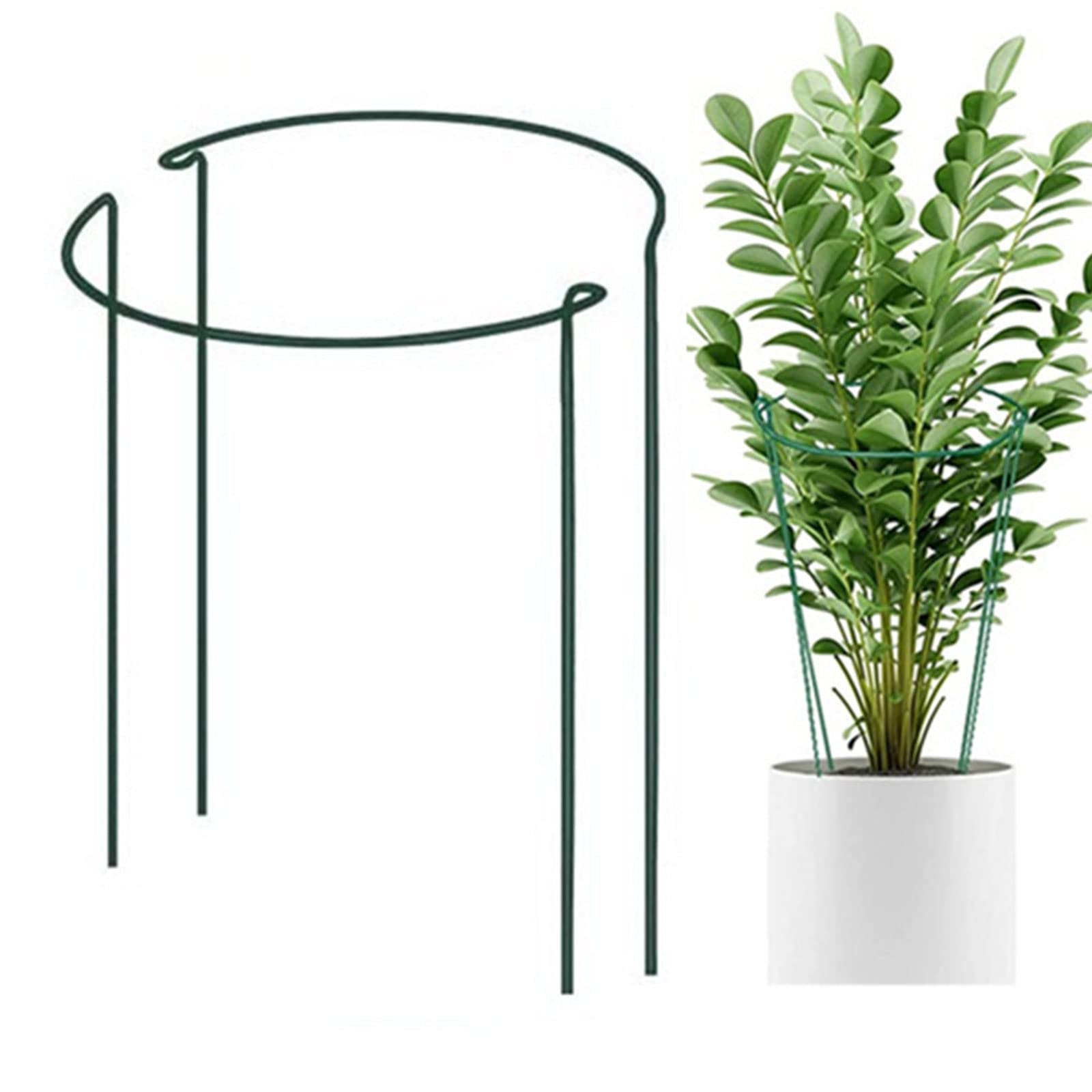 6 Pezzi Supporti Per Piante In Metallo | Anelli Di Sostegno Verdi Per Fiori E Ortaggi | Tutori Per Rose, Peonie, Pomodori | Gabbie Portapiante Da Giardino