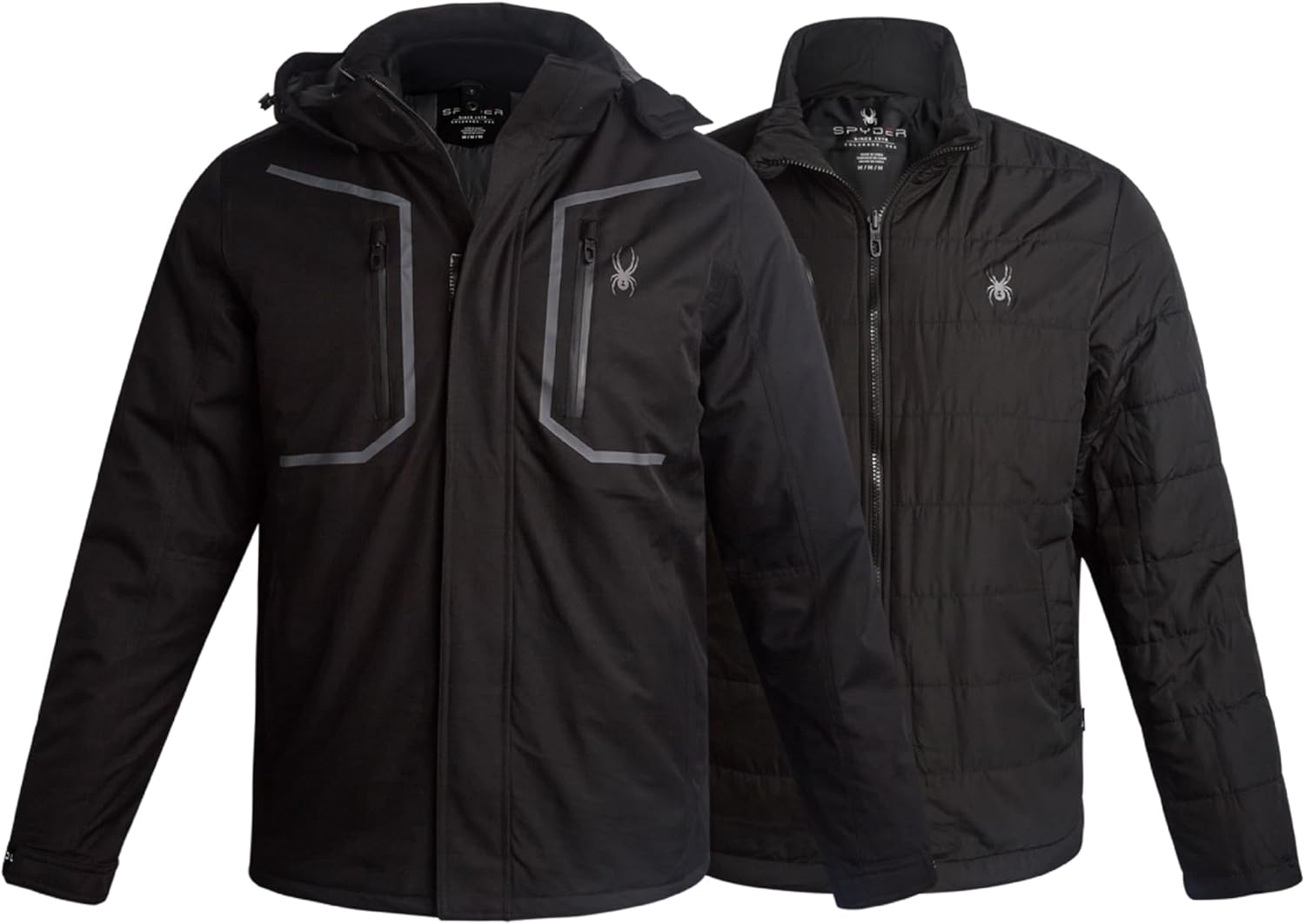 Spyder Mens Ski Jacket - 3-in-1 System Snow Waterproof Winter Jackets for Men - Mens Snowboard Jacket with Detachable Hood