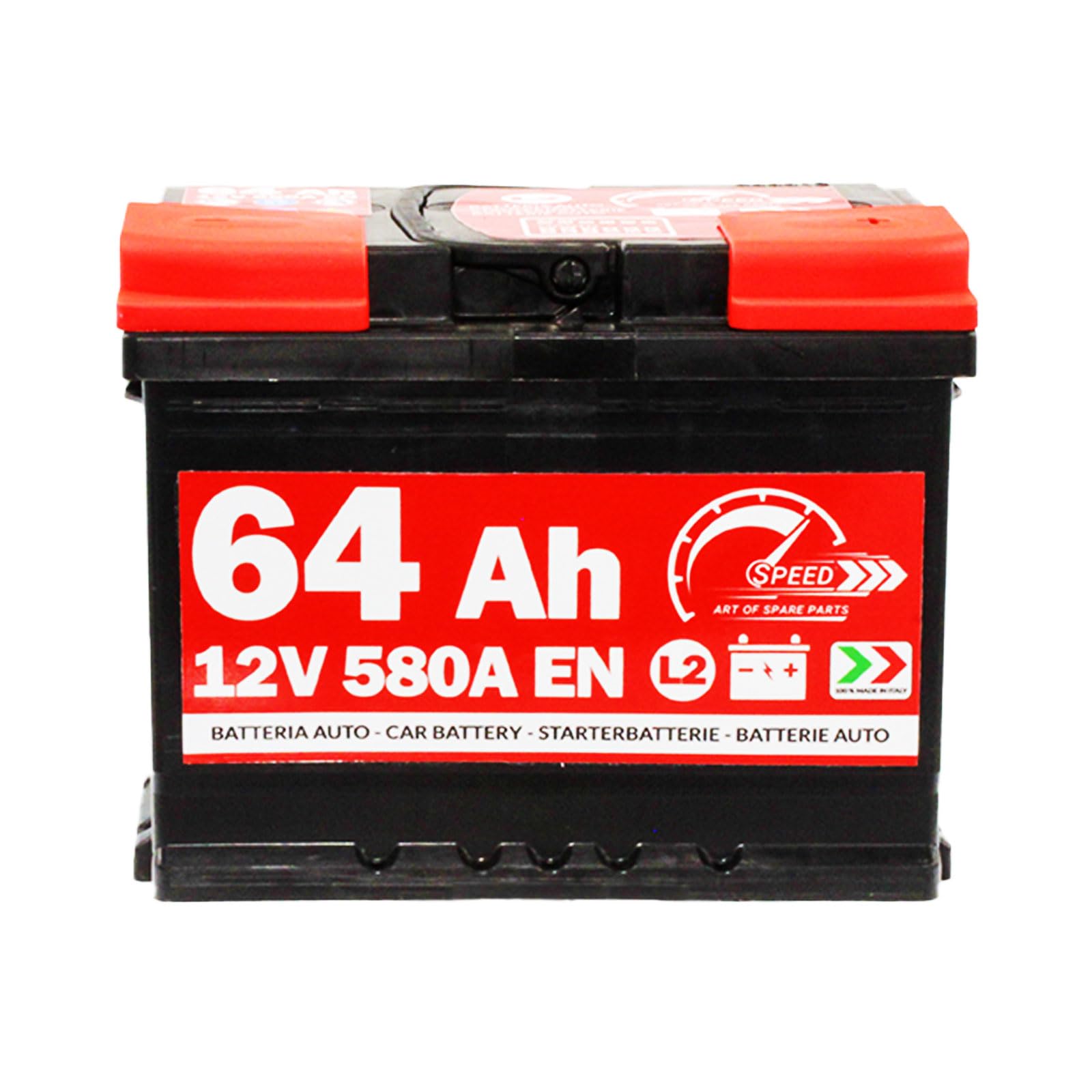 Batterie Auto Speed by SMC L264 12 V 64 Ah 610 A POSITIVE Positive A rechts (+ DX)