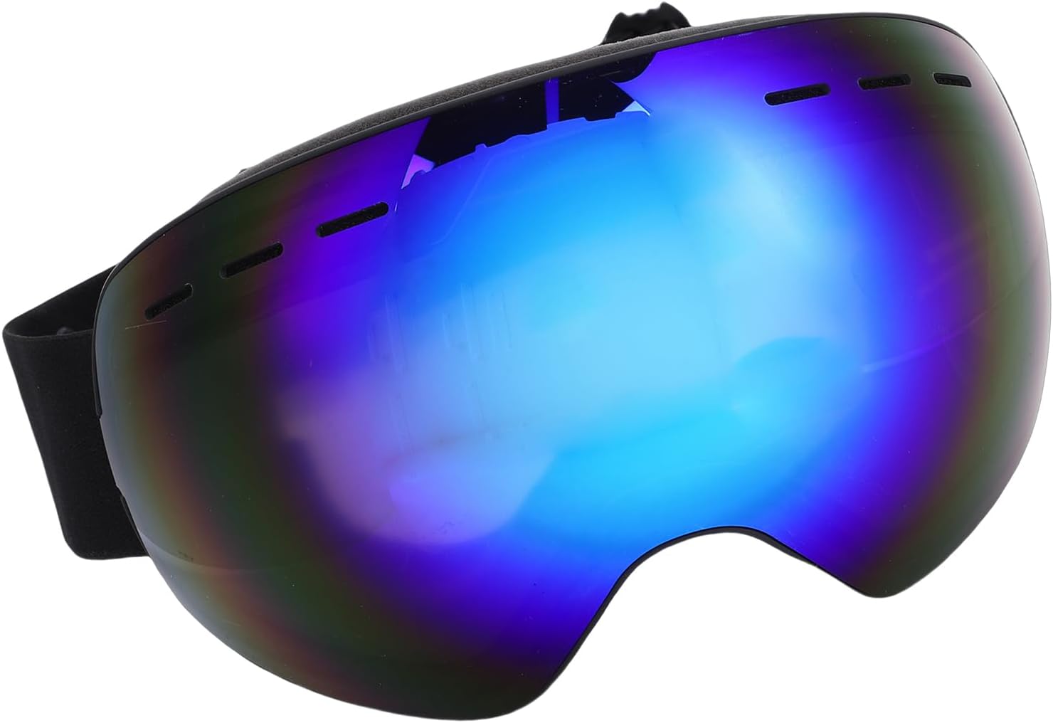 OTG Ski Goggles, Shatterproof Polycarbonate Lens Goggles, Anti Fog Anti Scratch with 180 Degree Panoramic View, Ideal for Men Women Skiing Snowboarding Snowmobiling (Black Blue)