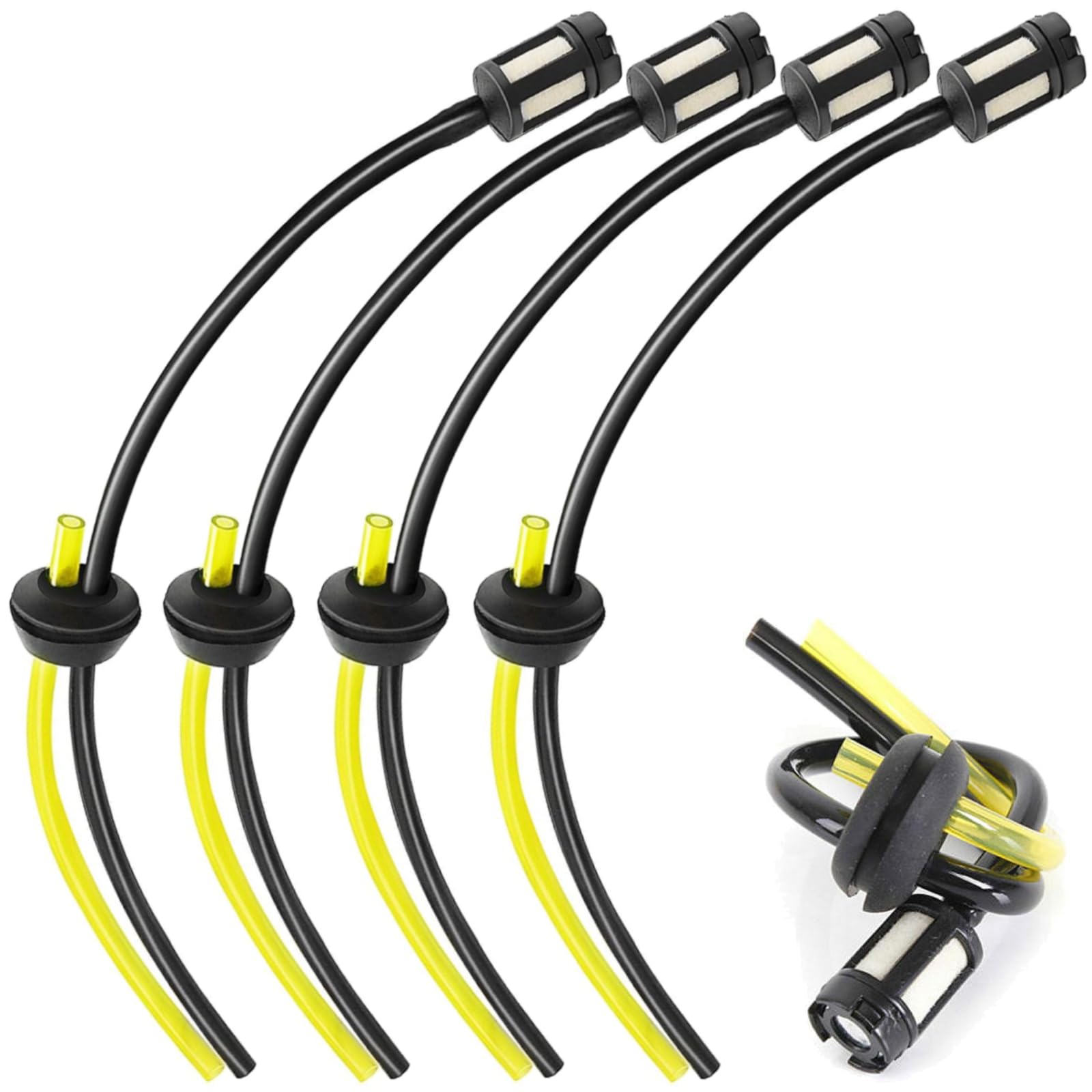 Universal Grass Trimmer Fuel Lin, 2024 NEW Strimmer Fuel Pipe Lawnmower Hose Kit Line with Filter, Fuel Hose Filter Kit Primer Bulb Petrol Gasket for Brush Cutter Mower Hedge Trimmer