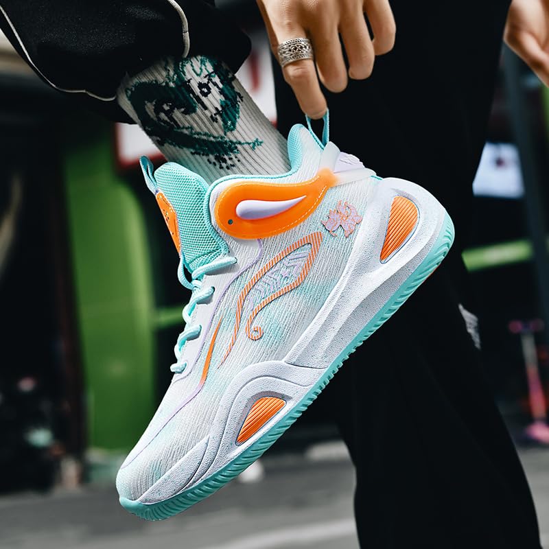 Image of Unisex Basketball Shoes for Women Men Breathable Mesh Non Slip Rubber Sole Lightweight Athletic Sneakers for Indoor Outdoor Court Walking Training