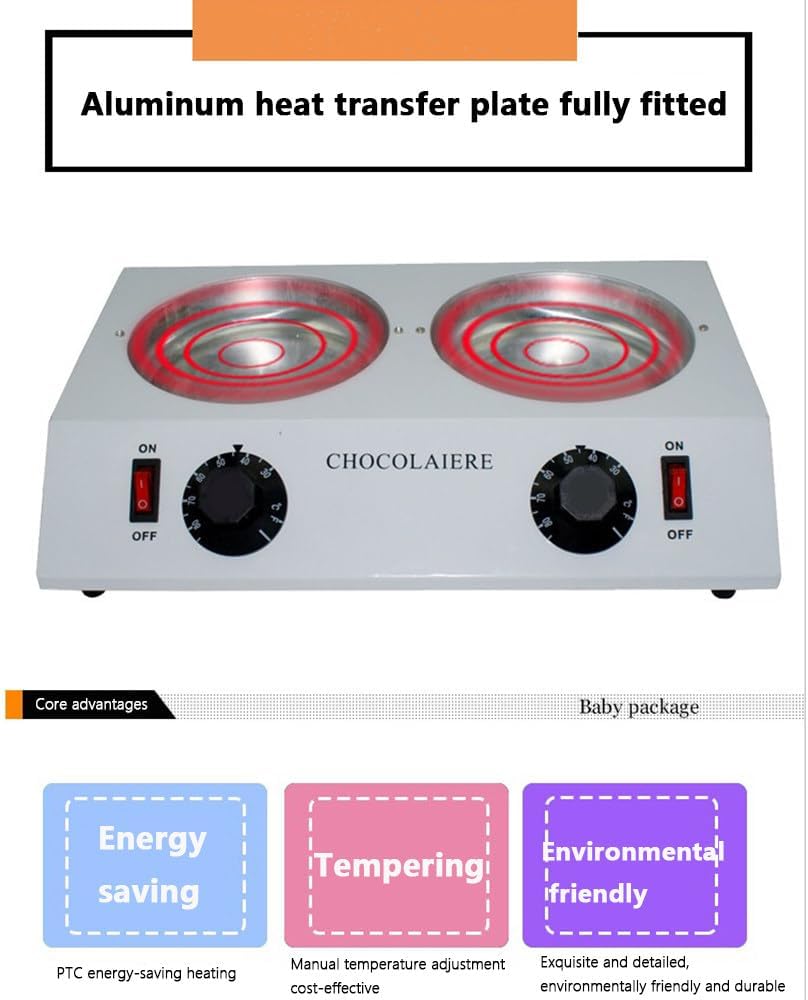 Chocolate Melter, Double Boiler Electric Chocolate Melter, Electric Chocolate Melter, Chocolate Tempering Machine, Keep Warm and Melt, Create Fresh and Delicious Dessert Milk Coffee