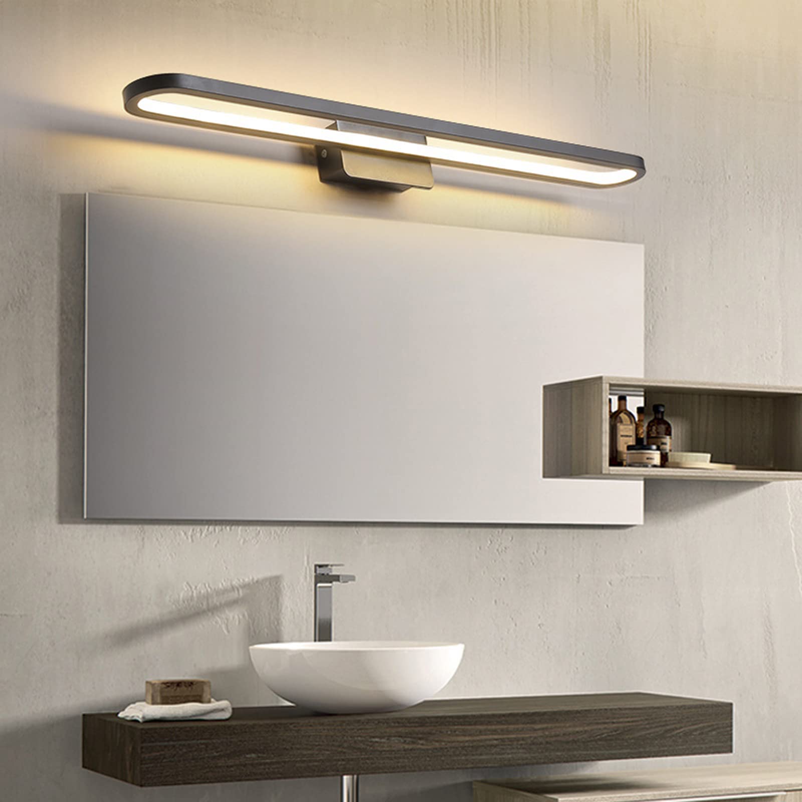 Vanity Lighting LED-Spiegel-Frontleuchte, nordisches, minimalistisches, modernes Arbeitszimmer, Schlafzimmer, Schminktisch, Make-up, spezielles Make-up, energiesparende Bandlampe, Schwarze