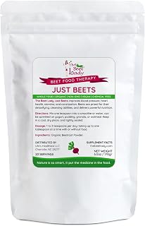 The Beet Lady Just Beets Beet Superfood Powder - 100% bio-Available nutrients from Good Food. Organic, Plant-Based, Non-GMO, Clean and raw. 60 Servings.