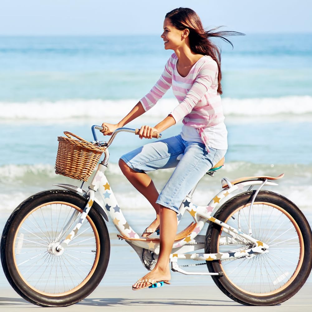 Autocollant Velo, Autocollants de Vélo Coloré Autocollant Velo Fille Imperméable Autocollants en Forme D'étoile pour La Décoration de Cadre de Vélo