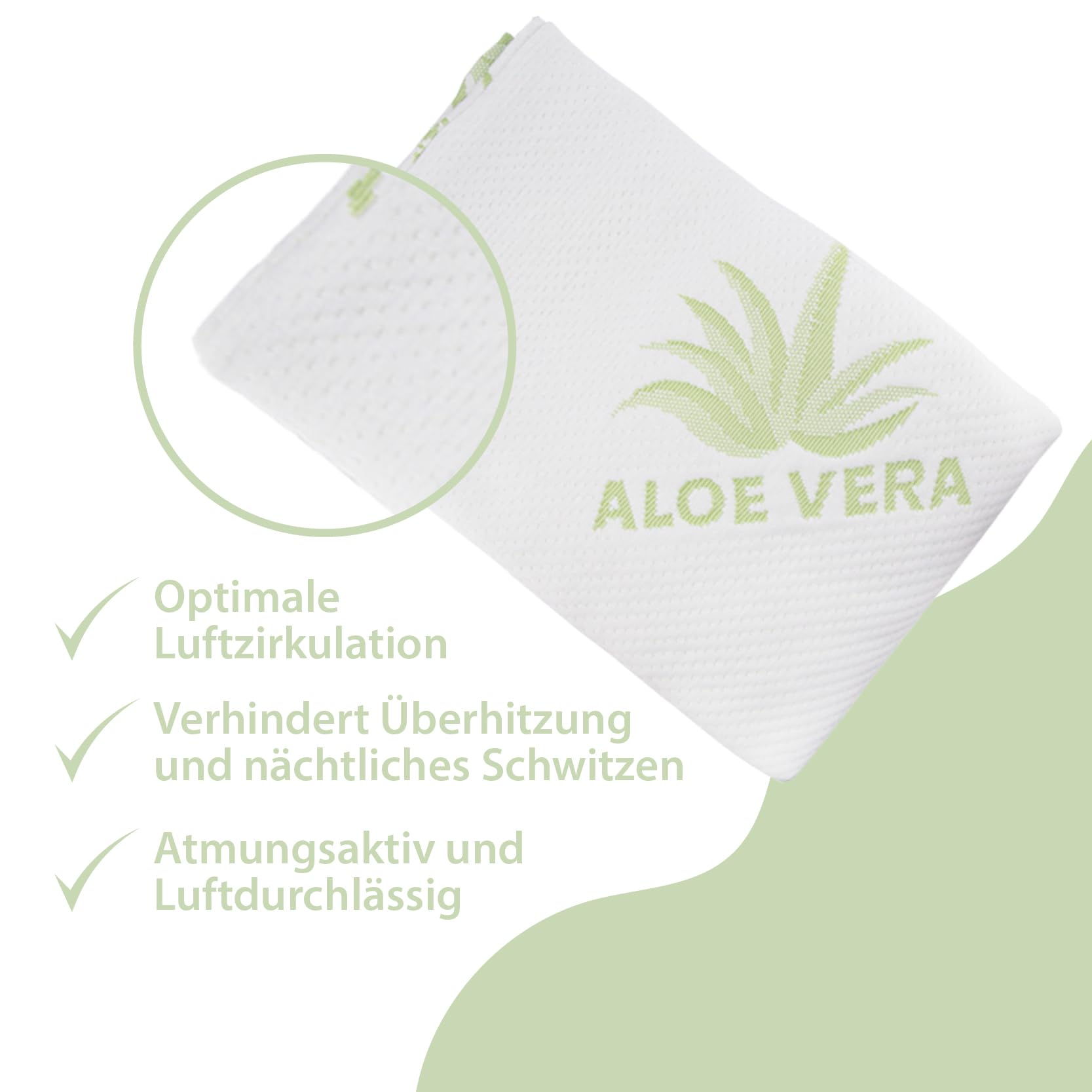 Set 2 Federe Per Cuscino 42x70 Cm MaxxGoods Con Aloe Vera - Ipoallergeniche, Traspiranti, Delicate Sulla Pelle, Per Cuscini Cervicali