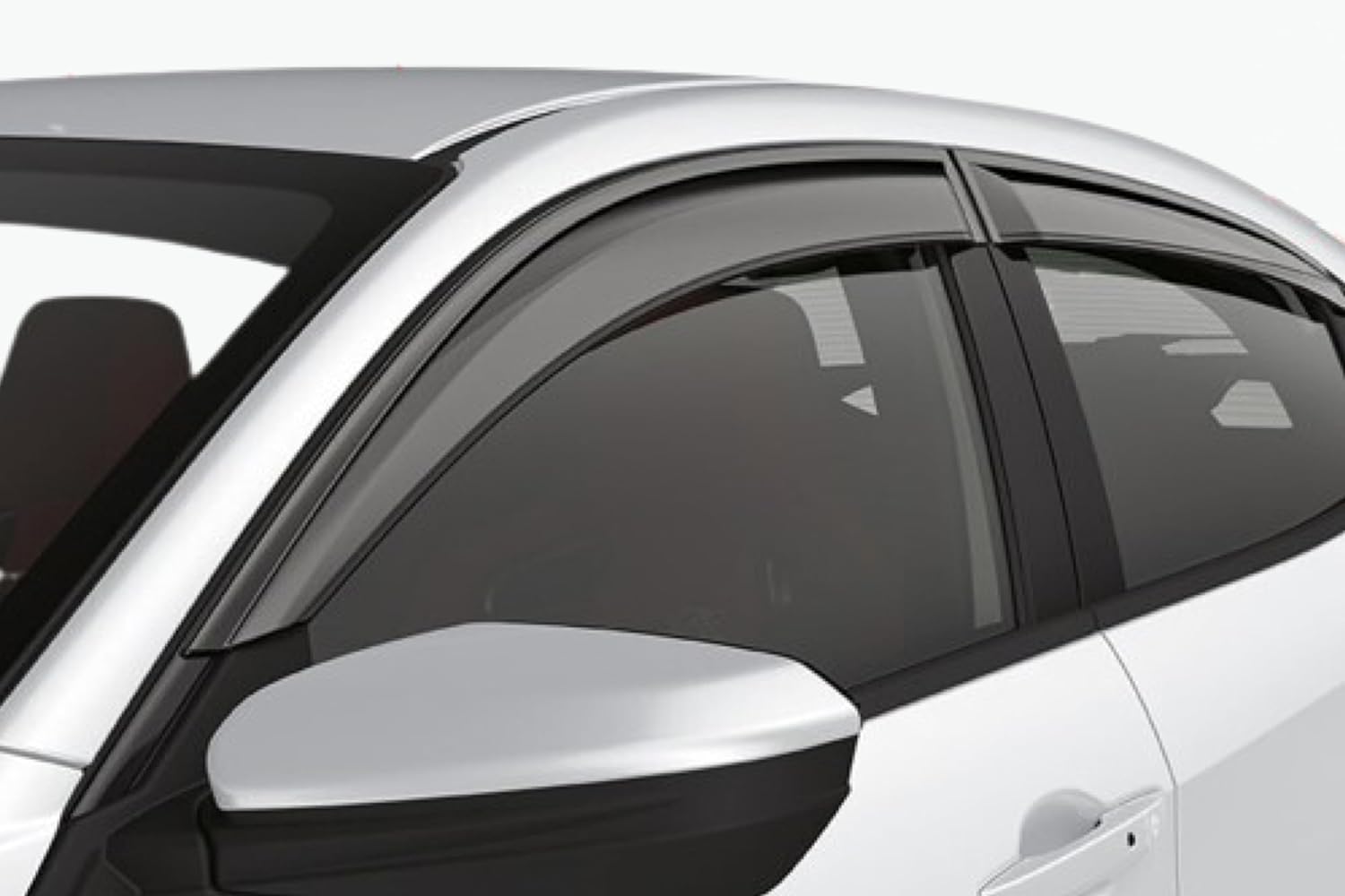 4-Piece Smoke Tinted 3D Mugen Style Window Visor Set For 2015-2020 Acura TLX - Rain & Wind Deflectors