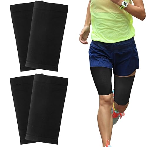Luwint 2 pares de mangas de compresión para la parte superior del muslo, soporte compresivo, alivio del dolor, recuperación, adelgazamiento,
