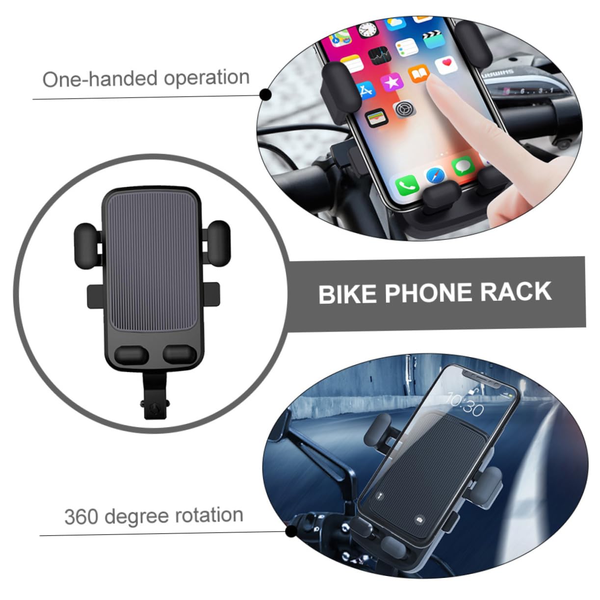 ULTECHNOVO 3pièces Support De Téléphone pour Vélo Rotatif Monture De Smartphone Universelle pour Et Scooter Accessoire Pratique Et Sécurisé pour Navigation à Vélo