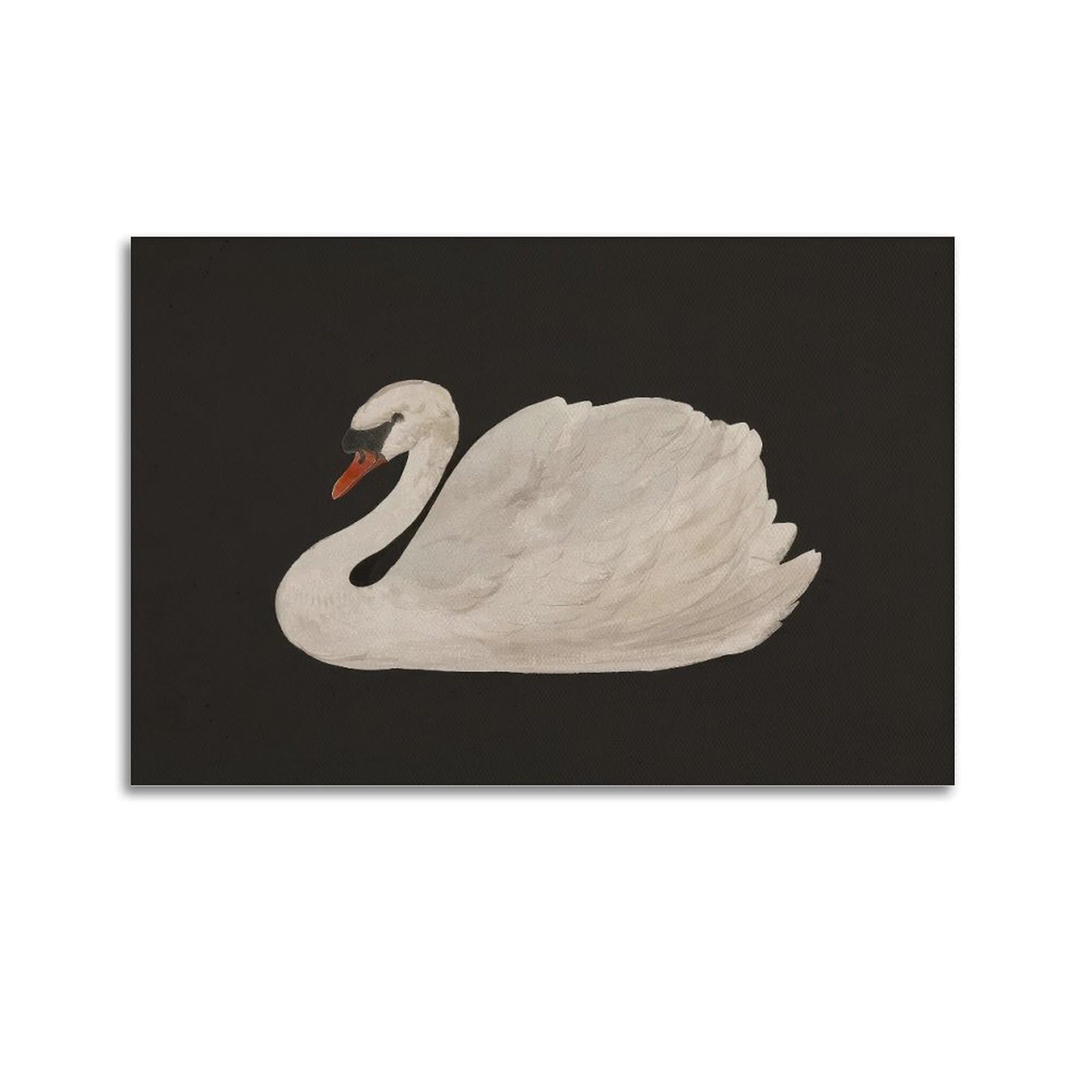 Black Lake Swan Vintage Posters Aesthetic Canvas Wall Art Print Home Decor for Bedroom Living Room12x18inch(30x45cm) Unframe-style