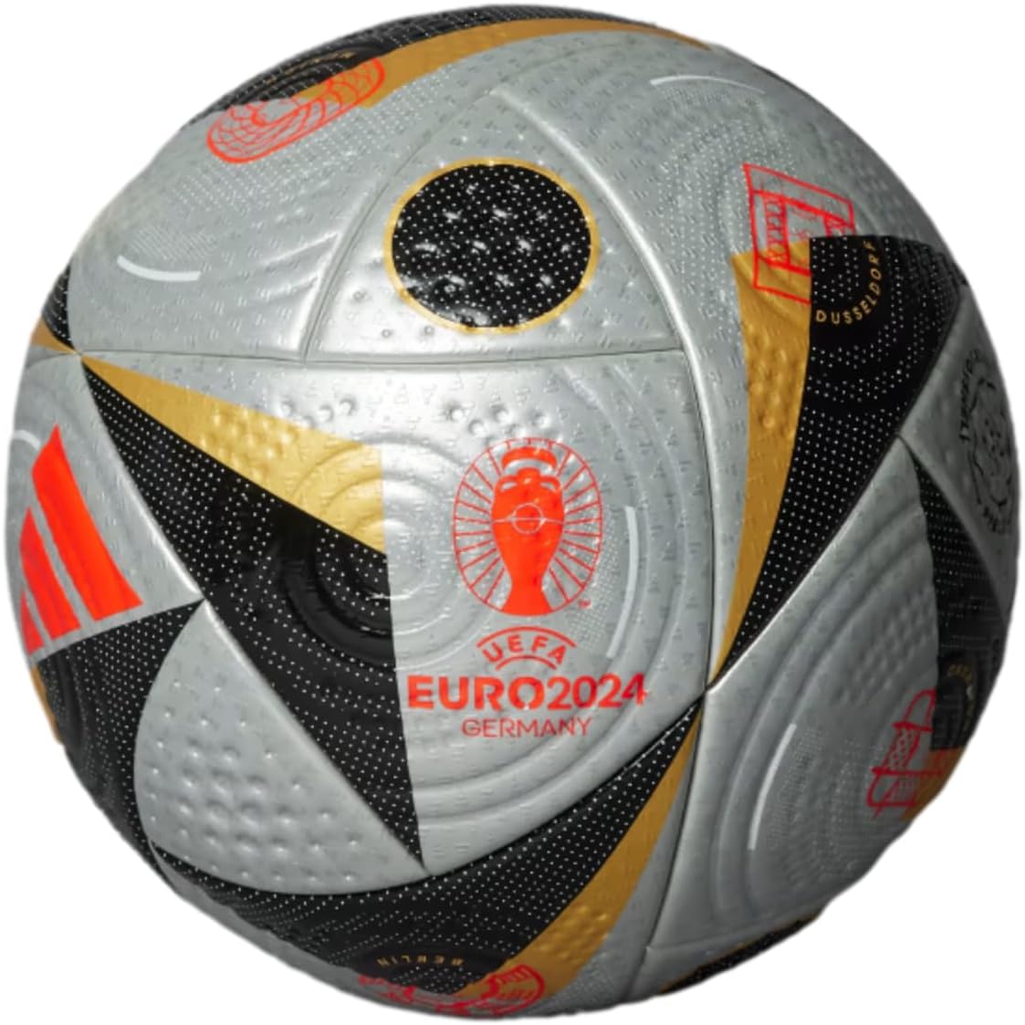 adidas Euro 24 Finals Pro Match Ball - Seamless Construction, FIFA Quality Pro Certified