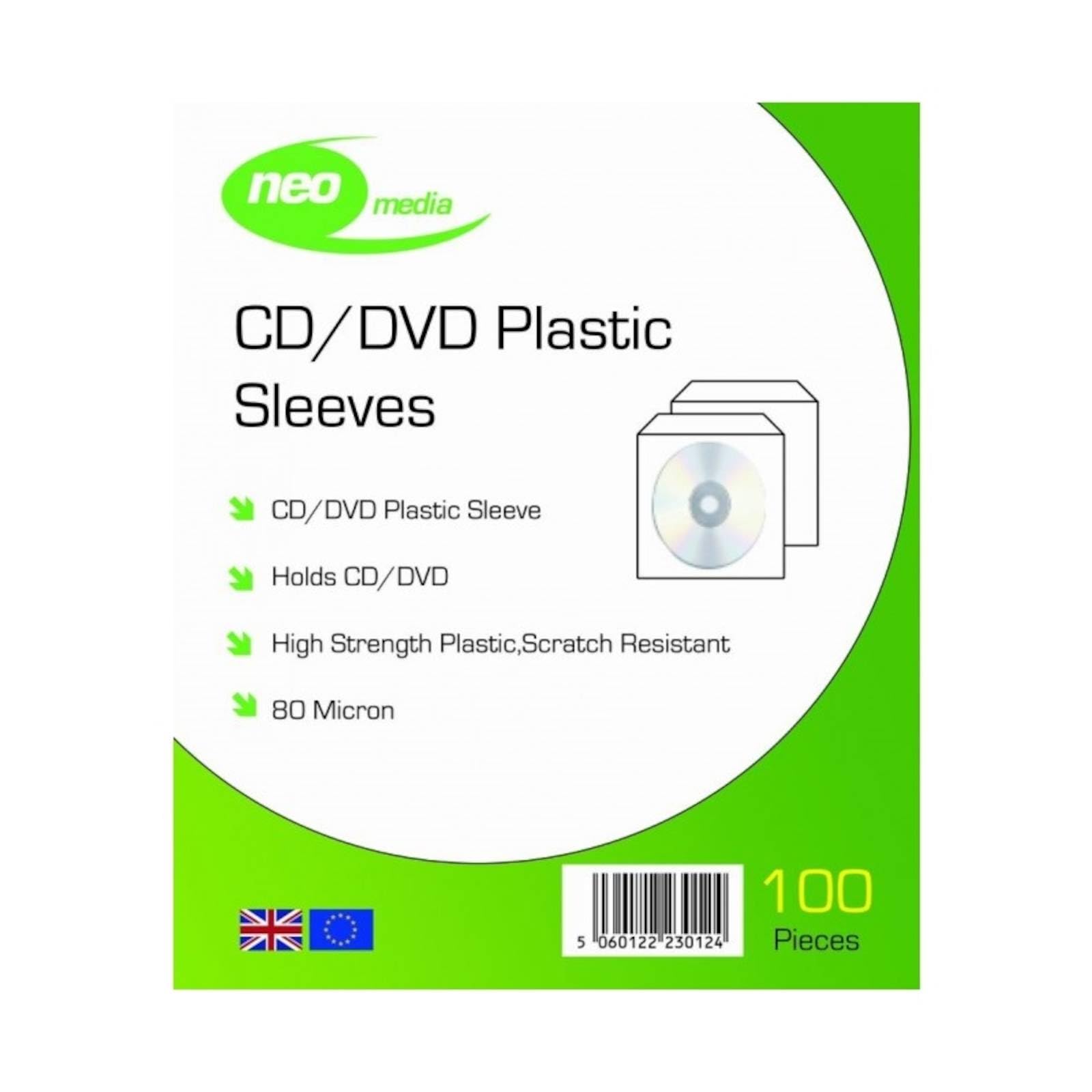 Neo Media CD/DVD 120 Micron PVC Sleeves - 100 Pack