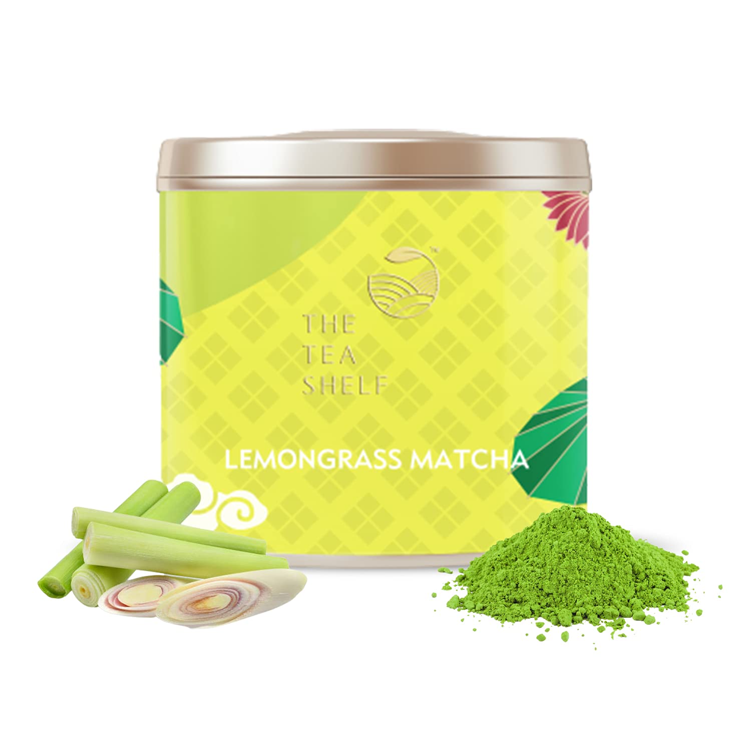 The Tea Shelf - Lemongrass Matcha Green Tea | 100% Authentic | Flavourful Superfood | 30gm (20 Servings)