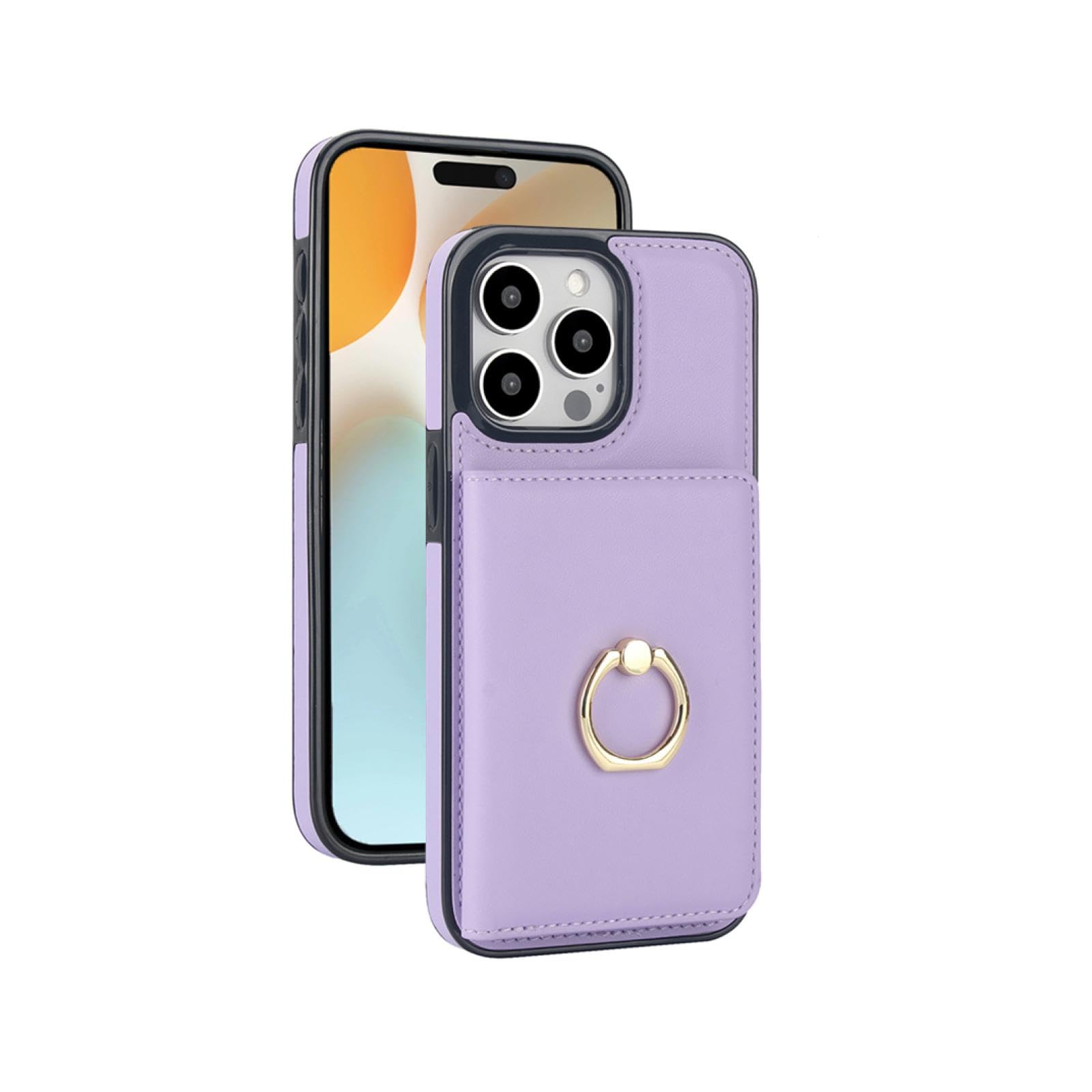 RNOZX for iPhone 16 Pro Wallet Card Slot Kickstand Magnetic Flip