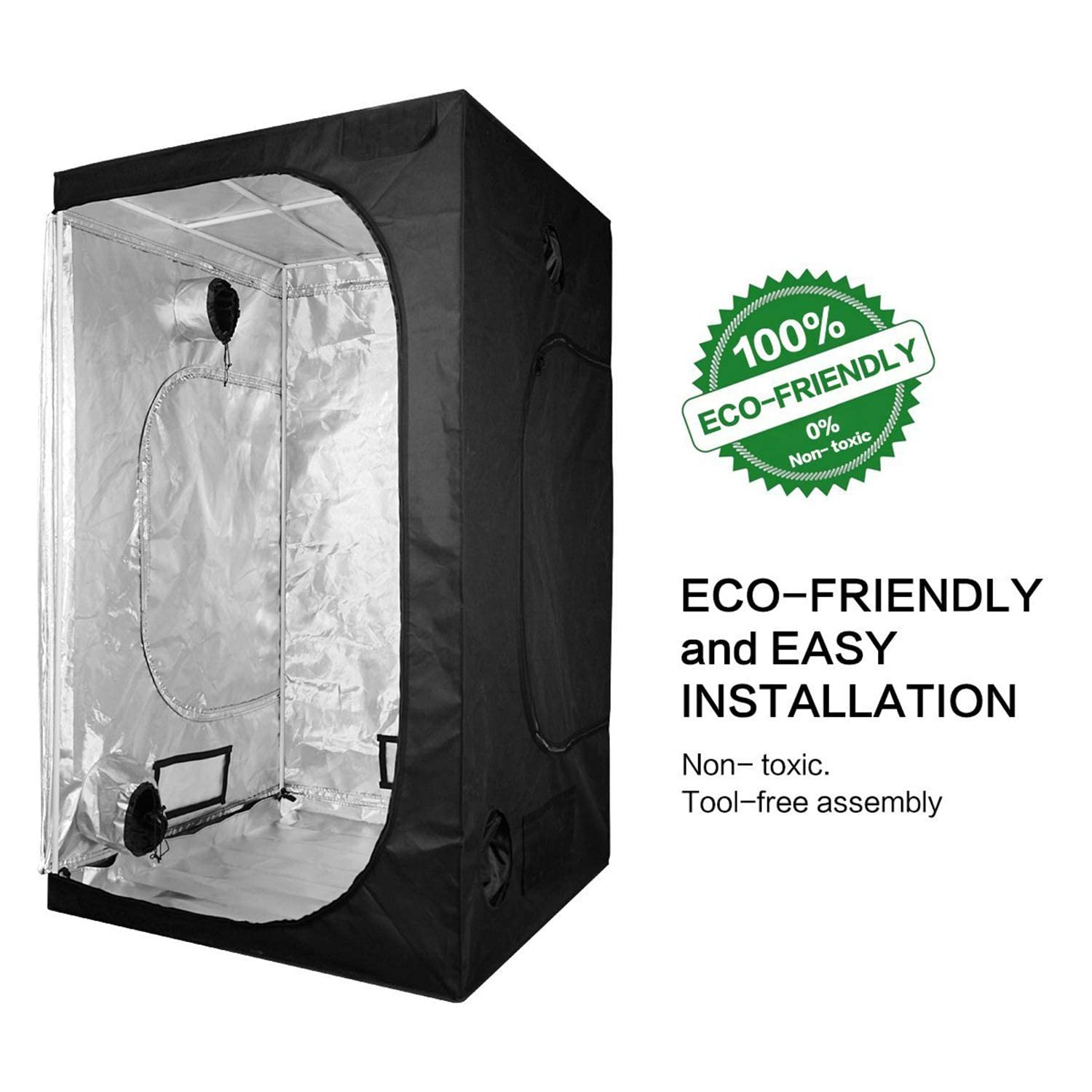 grow tent 60x60x120 SunStream Hydroponic for Indoor Seedling Plant Growing, Water-Resistant Garden Farbe:mindset black Return of the Eastern promotional