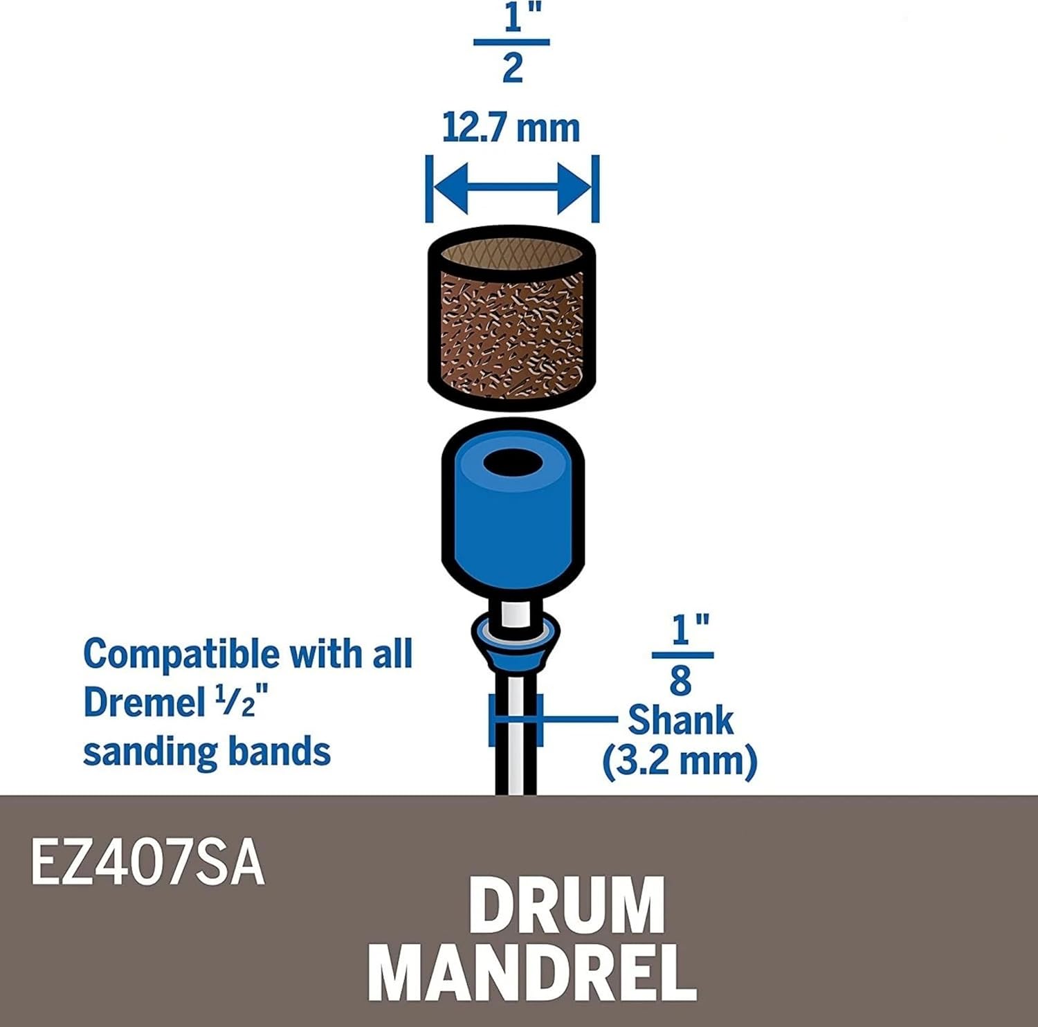 EZ407SA Drum Sanding Band and Mandrel - for Dremel 408 432 445