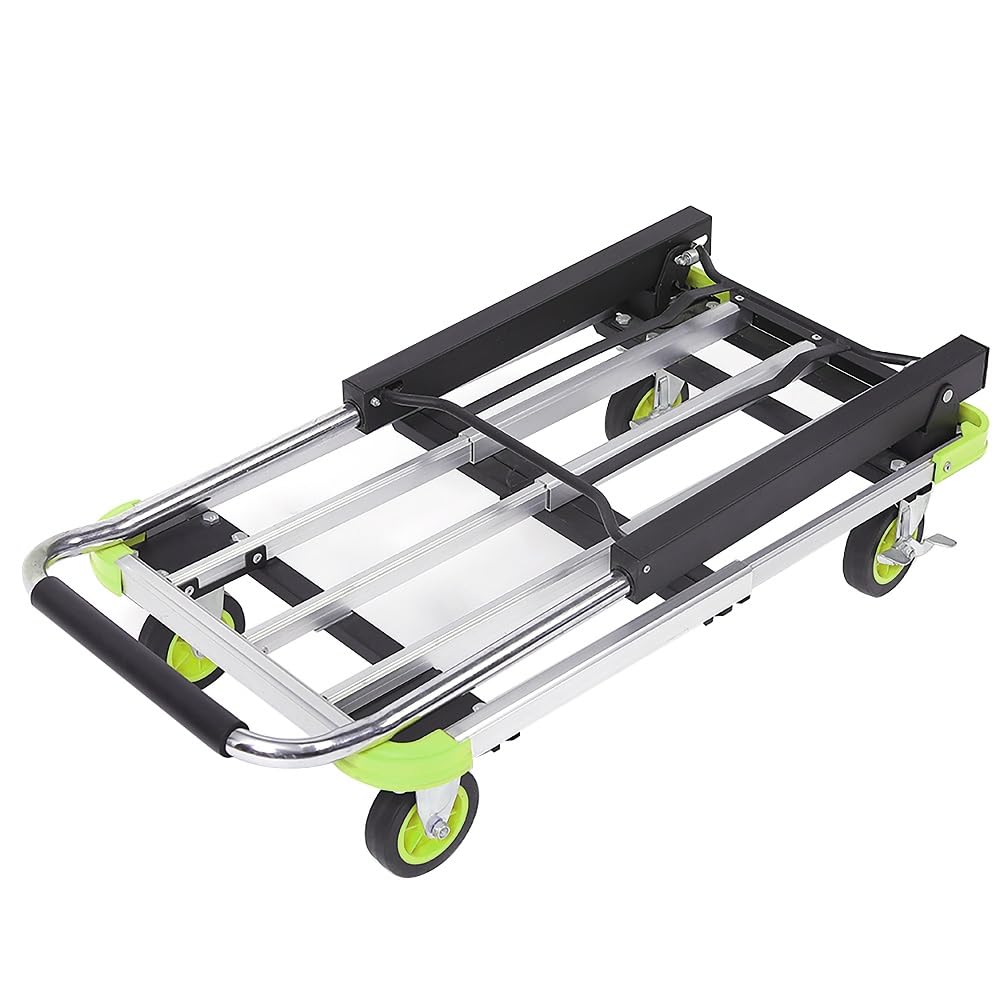 WONDAY Klappbarer Trolley aus Aluminium, Kapazität 100 kg, ausziehbare Platte 50 bis 72,5 cm