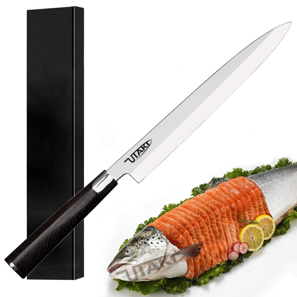 Amazon｜Utaki 刺身包丁 240mm 板厚4.2mm ドイツ4166鋼 蛤刃