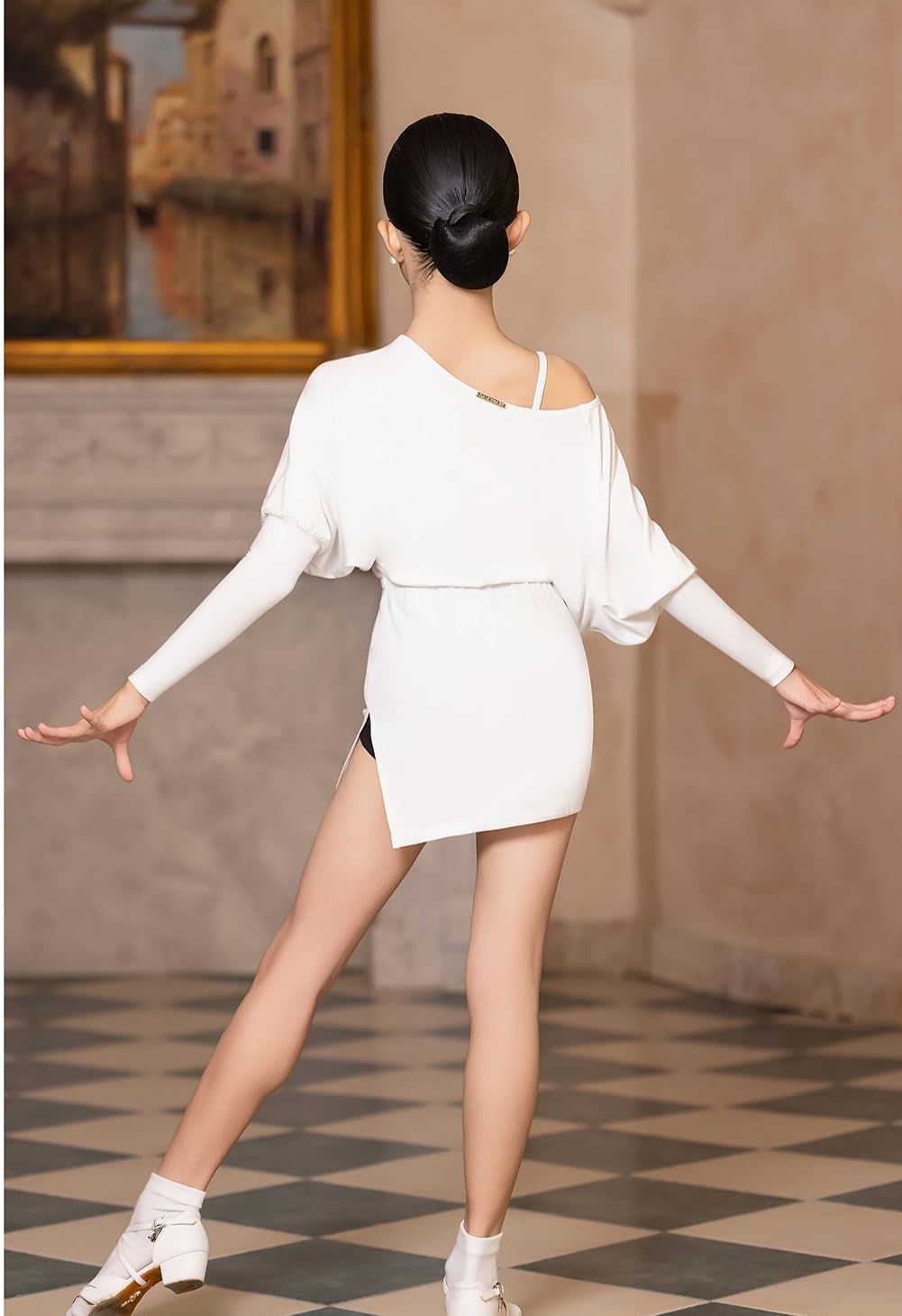 Spódnica do Tańca Latynoamerykańskiego Dla Dziewcząt Profesjonalny Kostium do Tańca Towarzyskiego Spódnica do Tańca Towarzyskiego Tango Salsa Rumba Strój do Codziennych Ćwiczeń