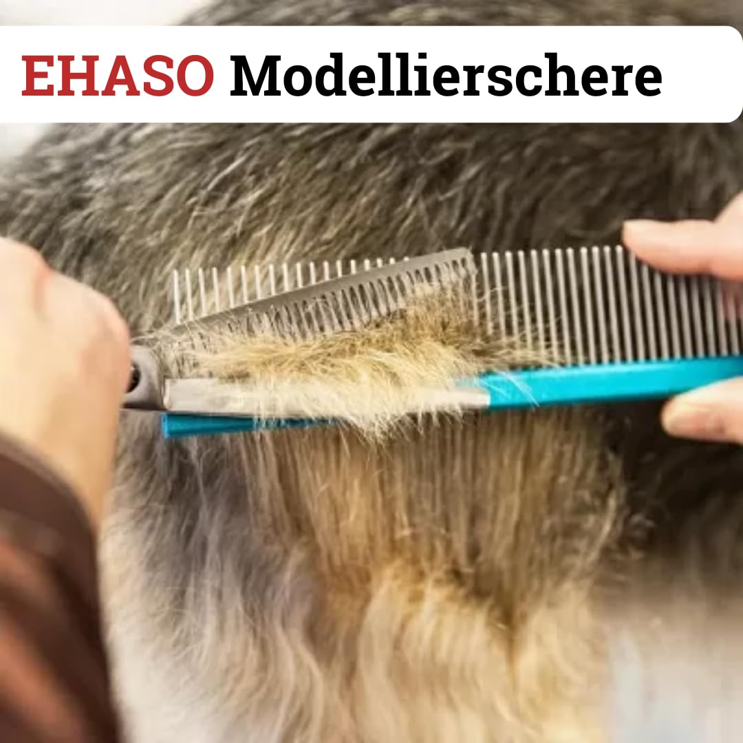 EHASO einseitige Modellierschere + Fingerhaken, 18cm mit 40er Zahnung