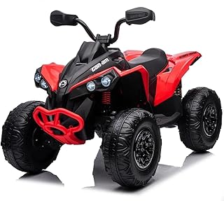 Quad Electric Enfants 24V, Can-am Renegade, Voiture Electrique Enfants 4x4, lumières LED, 24V, Moteurs 4 x 200W Batterie: 24V 7Ah, Roues Souples en EVA, (Rouge)