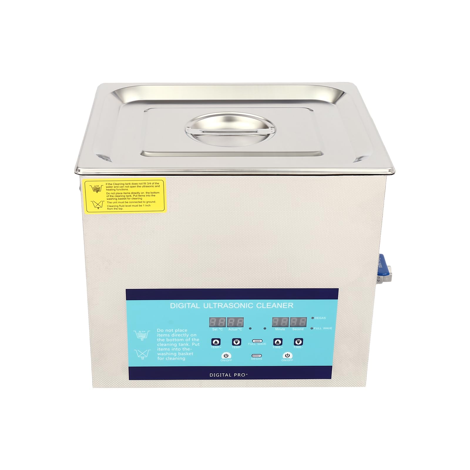 Pulitore ad ultrasuoni professionale con cestello riscaldante, timer digitale, pulitore ad ultrasuoni, con timer di riscaldamento, in acciaio inox, 40 KHz