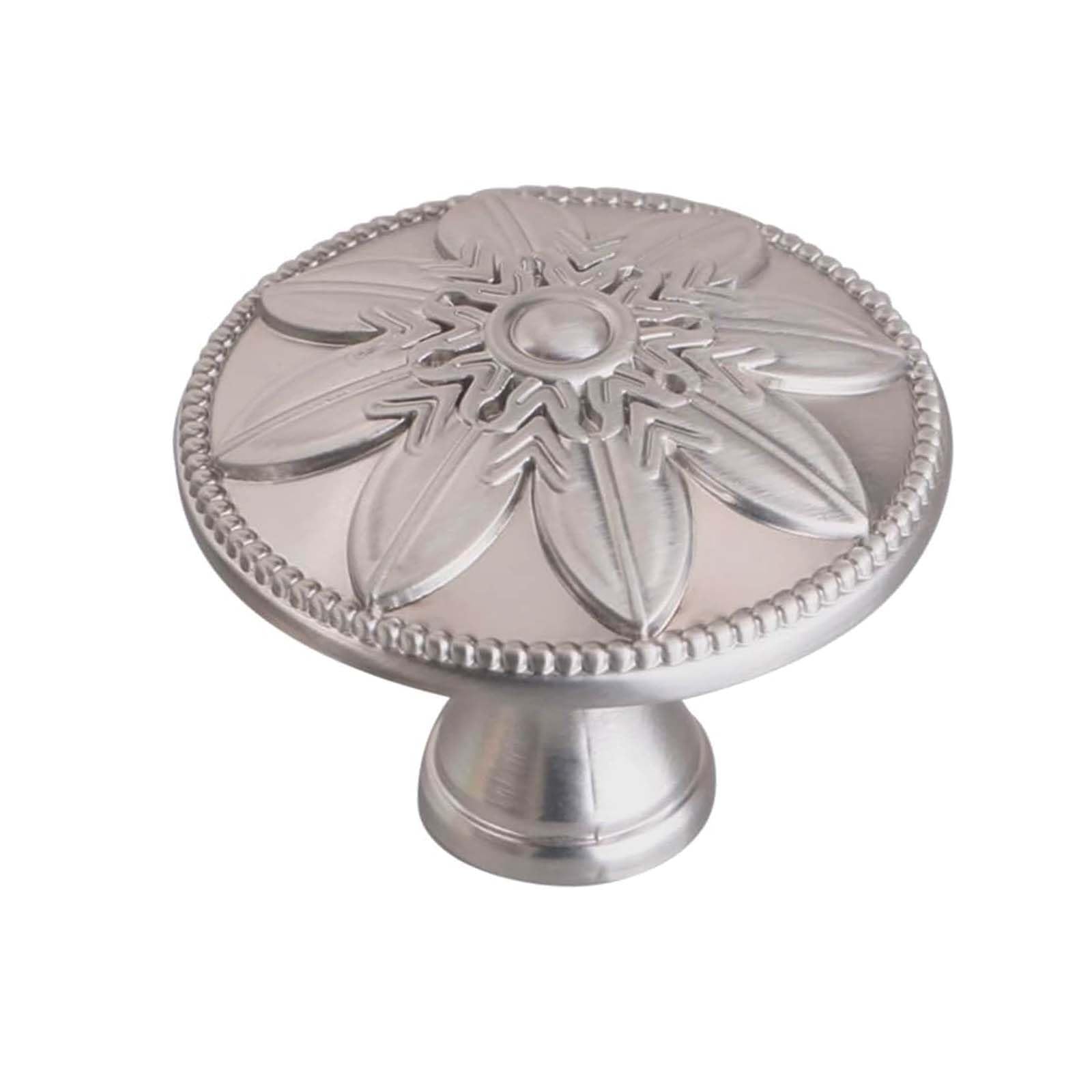 4 Pack-Brushed Nickel Cabinet Knobs Round, 1-2/5” Dia Knobs for Cabinets and Drawers Nickel,Brushed Satin Nickel Knobs for Dresser Drawers Bathroom Kitchen Cabinet Drawer bi-fold Knobs Brushed Nickel