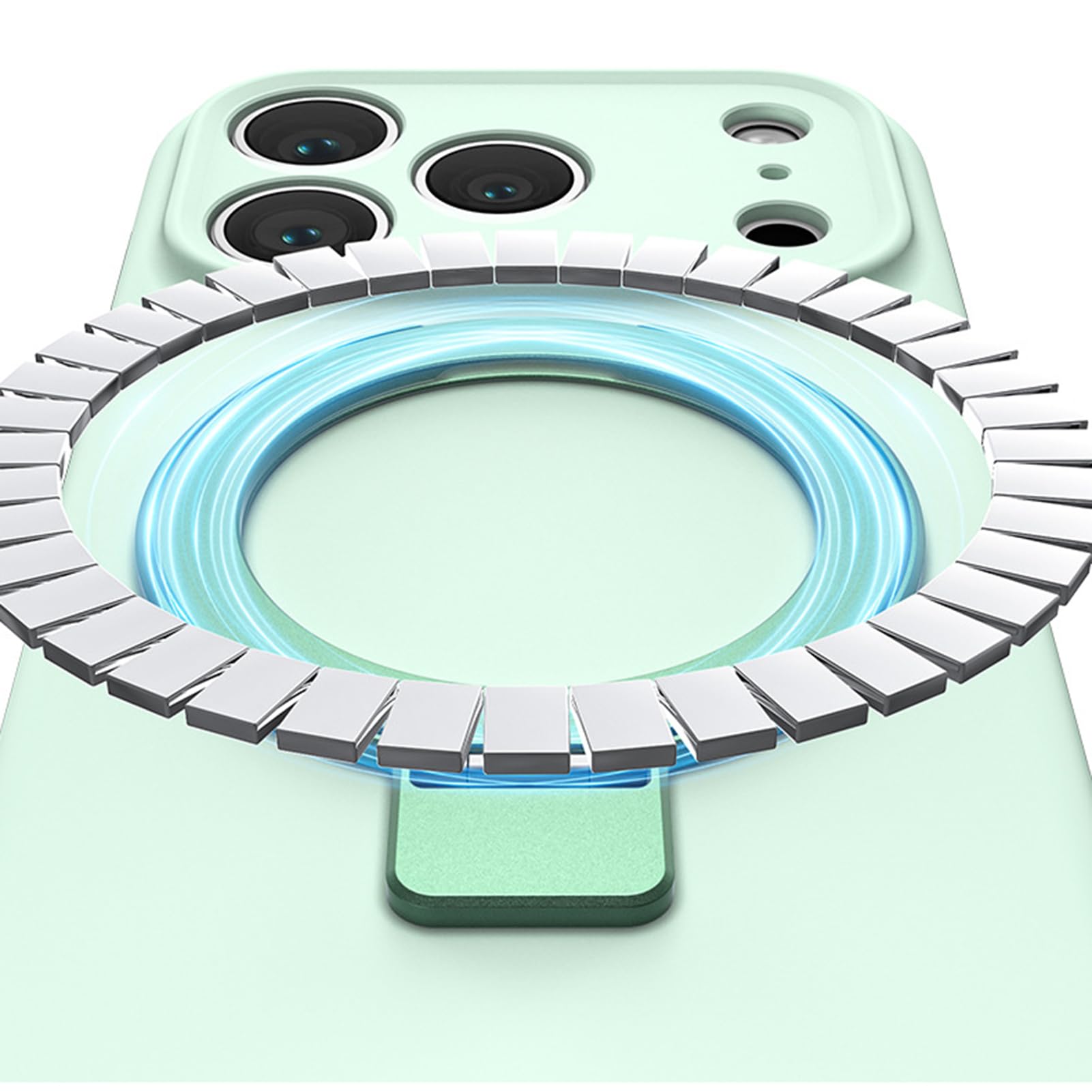 Generico Custodia Magnetica per iPhone 17 PRO Max/17 Pro/Air/17, Protezione anticaduta per Fotocamera, Cover in Silicone Liquido con Anello Girevole, Guscio Morbido, Bianco, 17 PRO Max