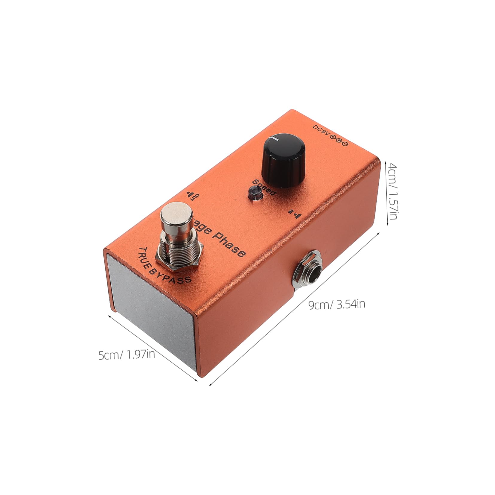 Pedale Effetto per Chitarra Elettrica Mini Retro Fase | True Bypass, Luci Indicatore Chiare, Metallo Arancia, per Recording e Suonare Chitarra Elettrica