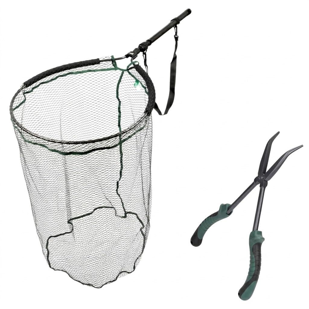 Zite Fishing Streetfishing Kescher Gummiert – Teleskop Spinnkescher & Unterfangkescher für Hecht, Zander, Barsch – Hakenlöser-Zange